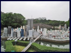 Manhattan skyline, complete with the old WTC still standing, New York. Unfortunately it is not accurate, the buildings are much whiter then in reality and the model has seen better days.